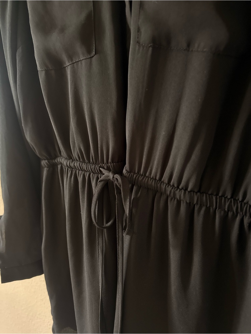 DR2 Black Button-Front Drawstring Romper Cover-Up - Picture 6 of 9